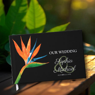 Watercolor Bird of Paradise Wedding  Guest Book