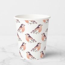 Watercolor Bird Pattern Coffee Cups