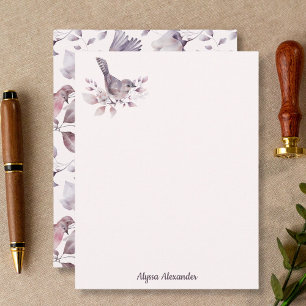 Watercolor Bird Stylish Feminine Trendy Blush Pink Card