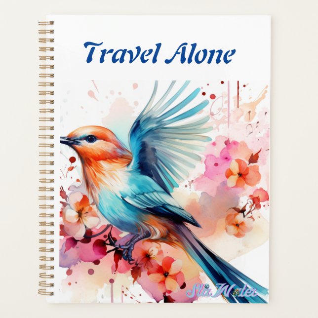 watercolor bird travel alone planner (Front)