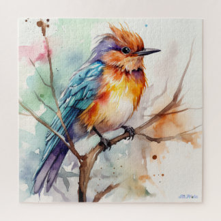 watercolor bird with fruit tree jigsaw puzzle