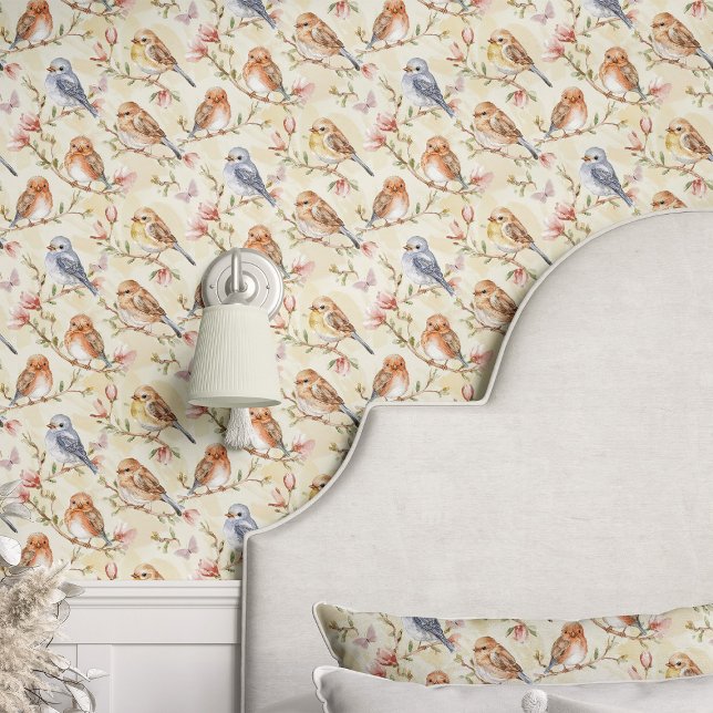 Watercolor Birds and Branches Wallpaper (Creator Uploaded)
