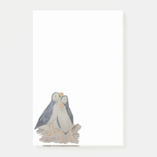 Watercolor Birds Animal Art Cute Puffins Post-it Notes