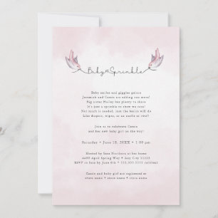 Watercolor Birds baby sprinkle invitation 
