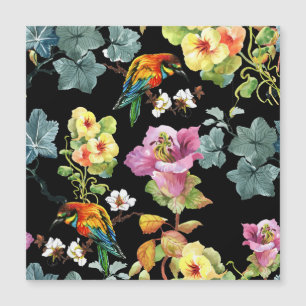 Watercolor Birds Flowers: Colourful Seamless.