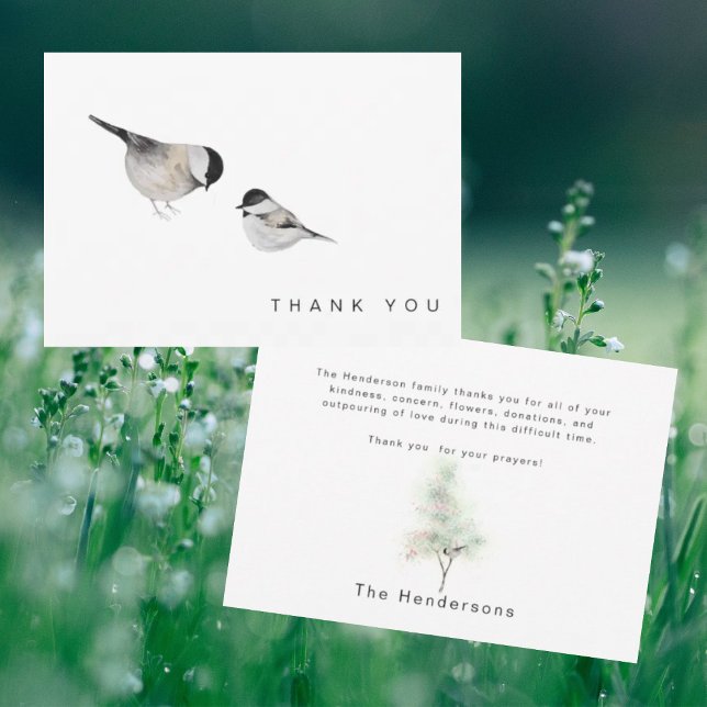 Watercolor Birds Funeral Thank You (Creator Uploaded)