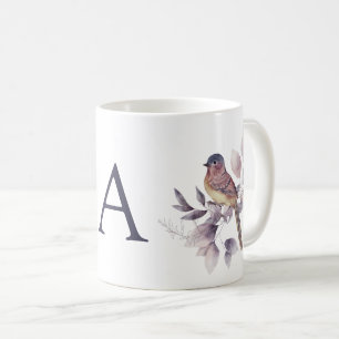 Watercolor Birds Monogram Mug