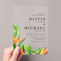 Watercolor Birds of Paradise Tropical Wedding