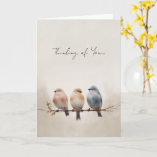Watercolor Birds on Branch Thinking of You  Card