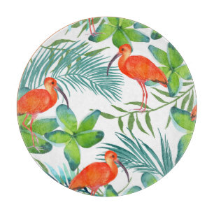 Watercolor birds: vintage seamless pattern. cutting board