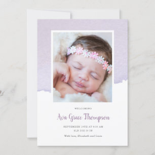 Watercolor Birth Announcement