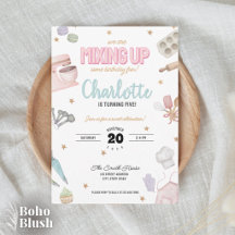 Watercolor Birthday Baking Invitation
