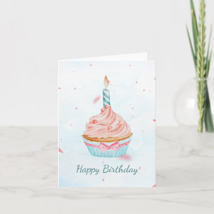 WATERCOLOR BIRTHDAY CAKE CARD