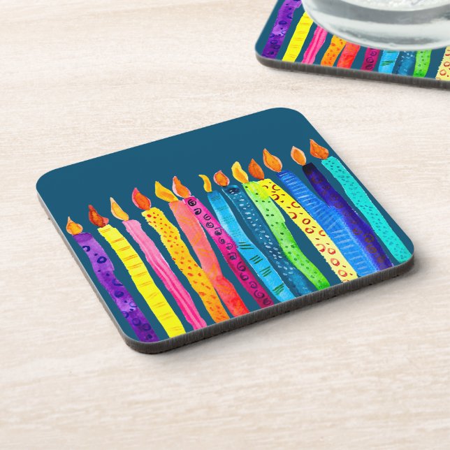 Watercolor birthday candles coaster (Left Side)