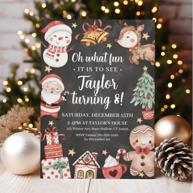 Watercolor Birthday Christmas Invitation (Creator Uploaded)