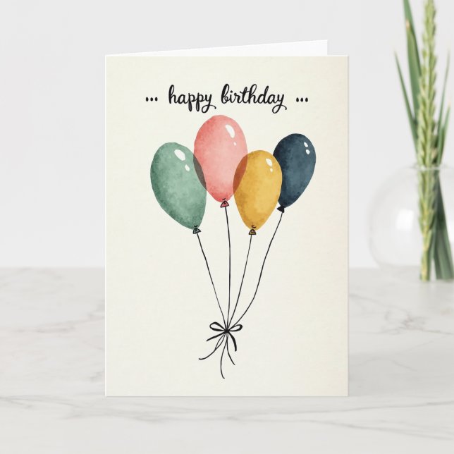 Watercolor Birthday Forms Card (Front)