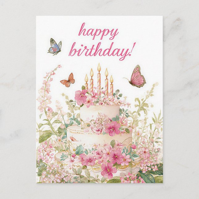 Watercolor Birthday Postcard (Front)