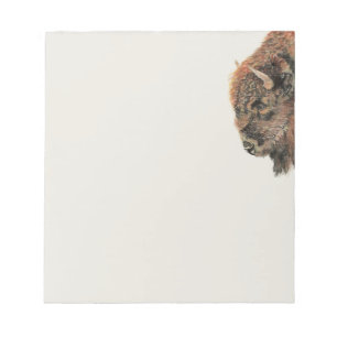 Watercolor Bison Buffalo Animal Nature Art Notepad