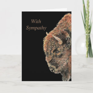 Watercolor Bison Buffalo Wildlife Animal Nature  Card