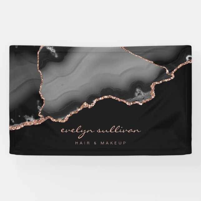 watercolor black agate banner (Horizontal)