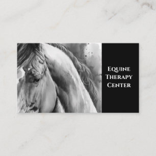 Watercolor Black and White Horse Business Cards