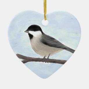 Watercolor Black-capped Chickadee Ornament