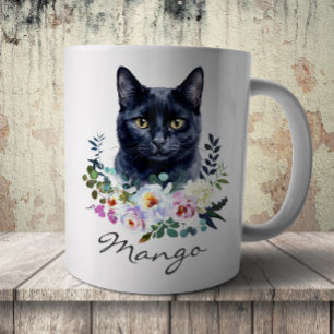 Watercolor Black Cat Coffee Mug