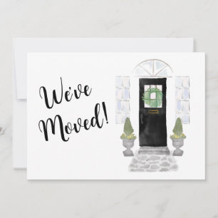 Watercolor Black Door We've Moved  Announcement