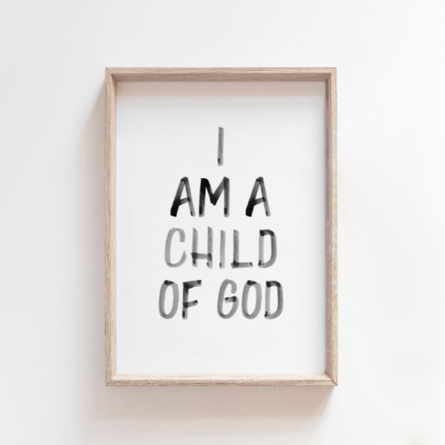 Watercolor black I am a Child of God print (Creator Uploaded)