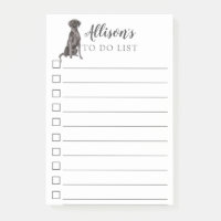 Watercolor Black Lab Dog Personalised To Do List