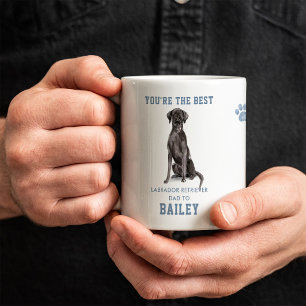 Watercolor Black Labrador Retriever Dog Dad Photo Coffee Mug
