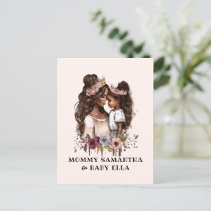 Watercolor Black Mum and Daughter (1) Postcard