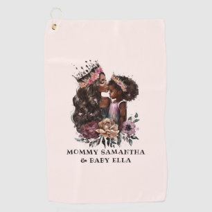 Watercolor Black Mum and Daughter (3) Golf Towel
