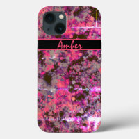 Watercolor Black Pink Paint Splash Personalised
