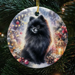 Watercolor Black Pomeranian Festive Christmas Ceramic Tree Decoration<br><div class="desc">Enhance your Christmas tree with our Watercolor Black Pomeranian Festive Christmas Ceramic Ornament,  showcasing a unique blend of artistic flair and festive charm. This elegant decoration features a beautifully designed black Pomeranian in a vibrant watercolor motif,  adding a touch of sophistication to your holiday festivities.</div>