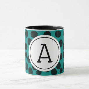 Watercolor Black Spots with Monogram Mug