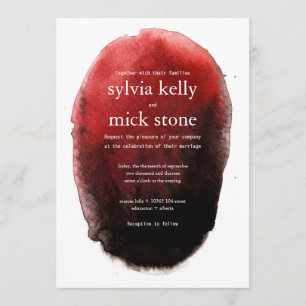 Watercolor Black Wedding Invitation