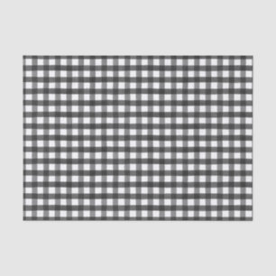 Watercolor Black White Buffalo Check Gift Wrapping Tissue Paper
