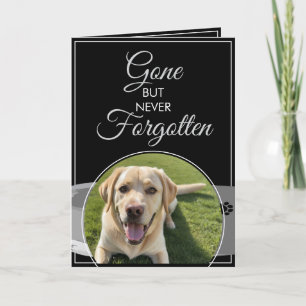 Watercolor Black & White Paw Photo Pet Sympathy Card