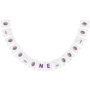 Watercolor blackberries 1st birthday party bunting 