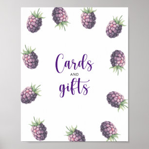 Watercolor blackberry cards and gifts baby shower poster