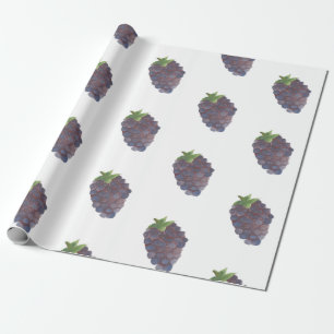 Watercolor Blackberry Wrapping Paper for Gifts