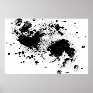 Watercolor Black'n'White Paint Splatter Poster