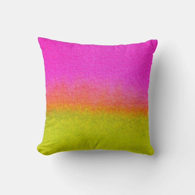 Watercolor Blend - Pink and Green Gradient Cushion (Front)
