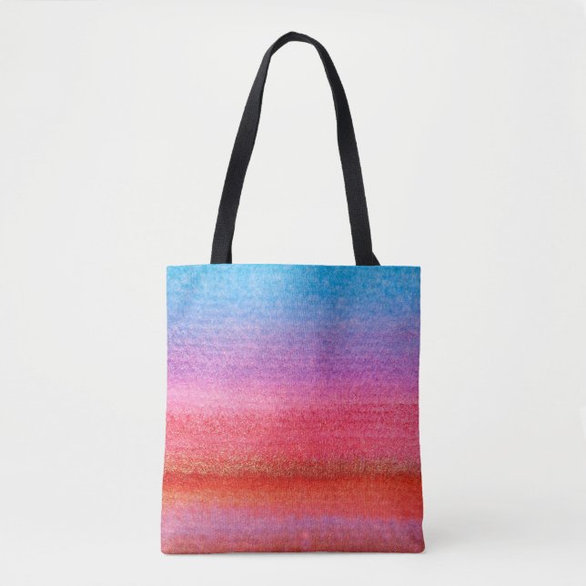 Watercolor Blend - Red and Blue Tote Bag (Front)