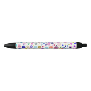 Watercolor blobs black ink pen