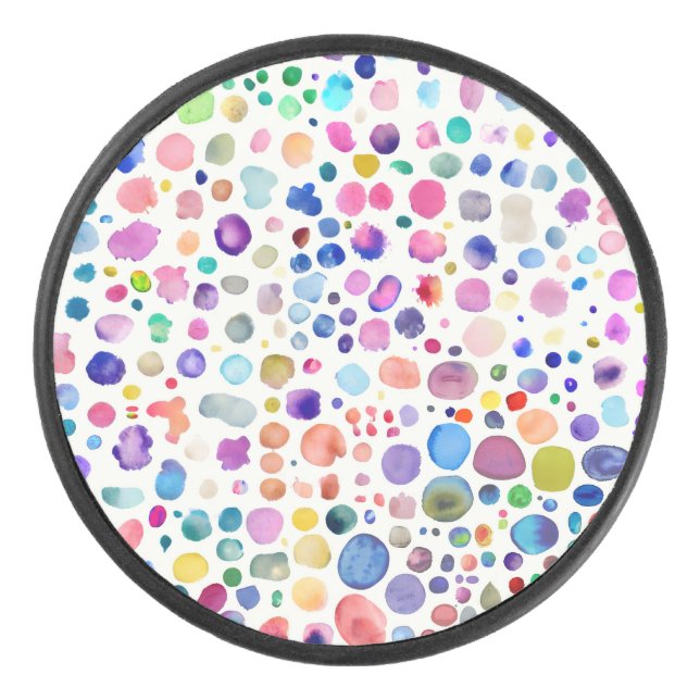 Watercolor blobs hockey puck (Front)
