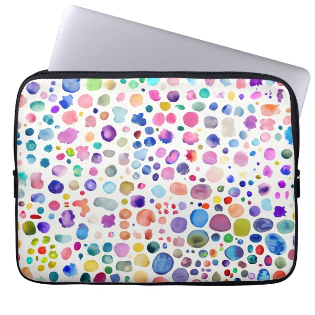 Watercolor blobs laptop sleeve (Front)