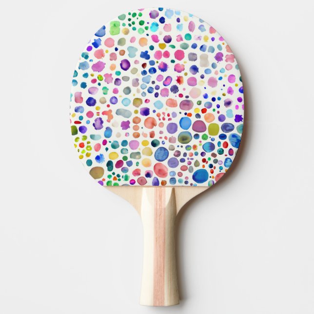 Watercolor blobs ping pong paddle (Front)