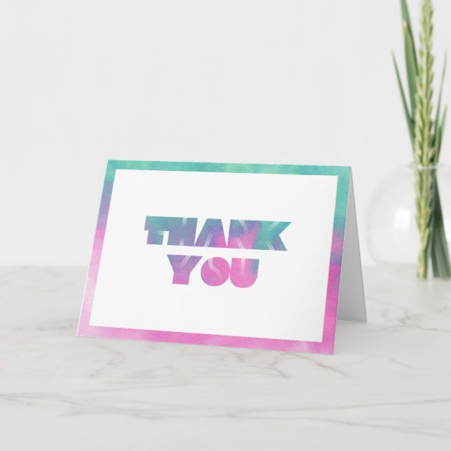Watercolor Block Thank You Card (Front)